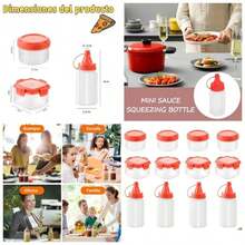 12 Botellas Exprimidoras, Tarros de Ketchup con Tapa de Rosca, Salt and Pepper Luncheon Condiment Box, Honey Salad Dressing Bottle, Pequeo Porttil Contenedor de Aderezo - inicial - Ver 1