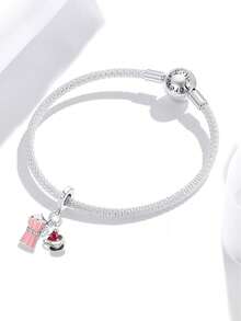 1 Peça Pingente de Perfume da Saia da Série Vida Ociosa da Moda em Prata Esterlina 925 Adequado para Mulheres, Pulseiras, Braceletes, Fabricação de Joias DIY e Combinação de Joias Diárias para Decoração de Meninas