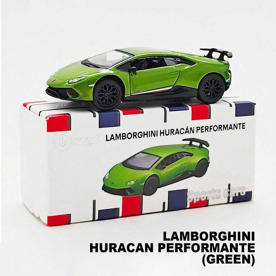 Burago 1:64 Scale Diecast Alloy Car Model Collection, Official Licensed Replica Of , , Cadillac, , Chevrolet, Collectible Toy Cars, Gift For Men - Lamborghini Huracan-green - View 1