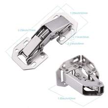 4/8个隐藏式橱柜铰链，表面安装式隐藏橱柜铰链，适用于无框厨房橱柜，带螺丝，90度弹簧隐藏式铰链，用于橱柜门弹簧缓冲铰链，无需开槽 - 銀色 - 查看 2