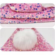 1pc New Thick Sequin Christmas Hat, Christmas Decoration, Adult Christmas Hat, Pink/Red Christmas Decorations Home Christmas Gifts Christmas Decor - Pink - View 4