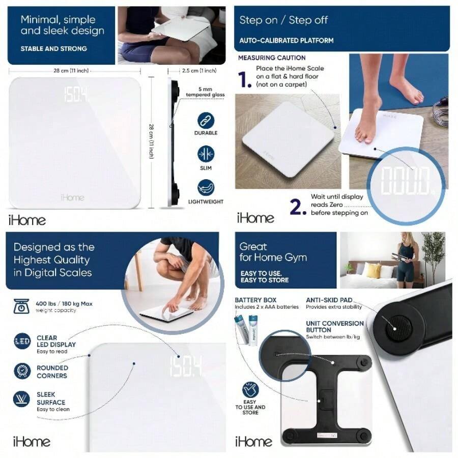 - Bscula digital WiFi inteligente para peso corporal, bscula de peso, incluye IMC, grasa corporal, masa muscular, pilas incluidas WiFi inteligente negro - Una talla + Blanco - Ver 1