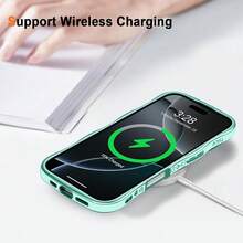 For IPhone 16 Pro Max Case Wave Wavy Phone Cases With Love Heart, Luxury Plating Edge Cute Curly Shape Cover For Women Girls, Thin Slim Soft TPU Rubber Shockproof Protective Cover, Light Green{"Color_name":"LightGreen","Size_name":"ForiPhone16ProMax-6.9inch"} - 多色28 - 查看 6