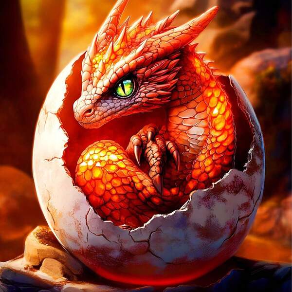 1 Set - 11x11 Pulgadas/15.7x15.7 Pulgadas Pintura de diamantes redonda completa Kit DIY, Pequeño dragón negro durmiendo con diseño floral en libro, regalo ideal para principiantes, decoración de pared del hogar, kit de manualidades relajante | Diseño imaginativo | Pintura de diamantes sin marco del dragón 1 Set