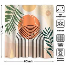 Mid Century Shower Curtain, Stall Abstract Boho Minimalistic Arch Sun Leaf Machine Washable Waterproof Fabric For Bathroom Bathtub Decor With Hooks 60Wx72H{"Color_name":"Orange","Size_name":"60\"Wx72\"L(Packof1)"} - 多色23 - 查看 8