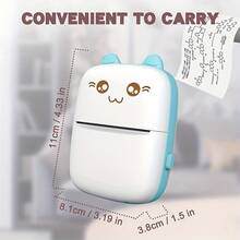 迷你打印机，迷你照片标签打印机，便携式迷你热敏打印机，口袋型打印机，无墨便携式热敏打印机，可用于打印照片/贴纸/便签/收据 - 彩色 - 查看 4