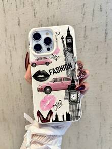 荔枝纹理创意保护手机壳，兼容 11/17/12/13/14/12 Pro Max/11 Pro/14 Pro/15/XS Max/X/XR/7/8/8 Plus，适合作为生日礼物、送给女朋友或男朋友的礼物，波点标语图案防水防震防滑软壳，兼容苹果及其他手机。 - 無色 - 查看 3