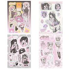 Cute Cartoon Girl Decorative Sticker Roll - DIY Decorative Tape, Suitable For Scrapbooks, Diaries And Crafts, With Adorable Cartoon Girl Characters, Self-Adhesive Decorative Stickers, Scrapbook Decorative Stickers, Cute Style Doodle Stickers - Multicolor - View 20