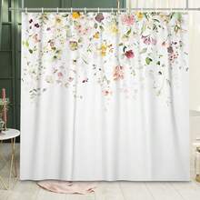 Spring Flower Shower Curtain, Floral Plant Machine Washable Waterproof Fabric Stall Size For Bathroom Bathtub Decor With Hooks 60Wx72H{"Color_name":"Colorful","Size_name":"60\"Wx72\"L(Packof1)"} - Nhiều màu3 - Xem 3