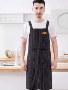 男女通用棉质围裙，耐用透气围兜，防尘腰围，高品质厨房/家居工作服 - 彩色 - 查看 6