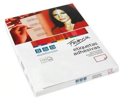 Fabrisa etiquetas adhesivas multifunción cantos rectos/70x35mm 100 hojas a4
