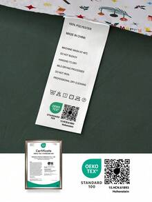 Juego de funda nórdica con estampado de árbol de Navidad y renos (1 funda nórdica + 1/2 funda de almohada, sin relleno), decoración navideña elegante, funda de cama esencial para dormitorio y residencia, certificado Oeko-Tex