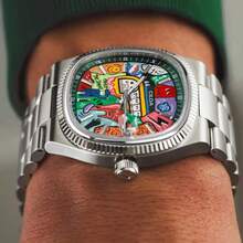 1pc CILOA Men's Cartoon Dial Large Face Waterproof Quartz Watch, Everyday - Silver - View 5