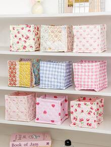 1个装饰实用绗缝桌面收纳篮，化妆刷和化妆品收纳盒，桌面装饰 - 彩色 - 查看 12