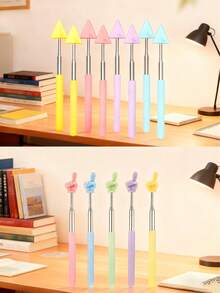 10 pièces de bâtons de pointeur télescopiques, décoration de flèche, schéma de couleurs macaron, pointeurs extensibles à main, rangement pratique, utilisés pour les présentations au tableau blanc, fournitures scolaires