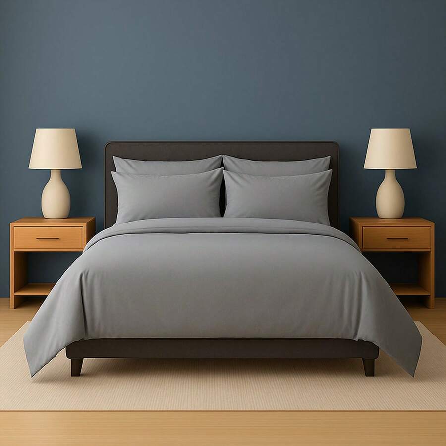 Vibe Check: Ultra Chill Bamboo Blend Sheets – 6PC Cloud Soft Set With Deep Pockets – Cooling, Wrinkle-Free, Aesthetic – Dorm, Apartment, Or Glow-Up Bedroom Must-Have – Twin, Full, Queen, King, Cal King - 淺灰色 - 查看 1
