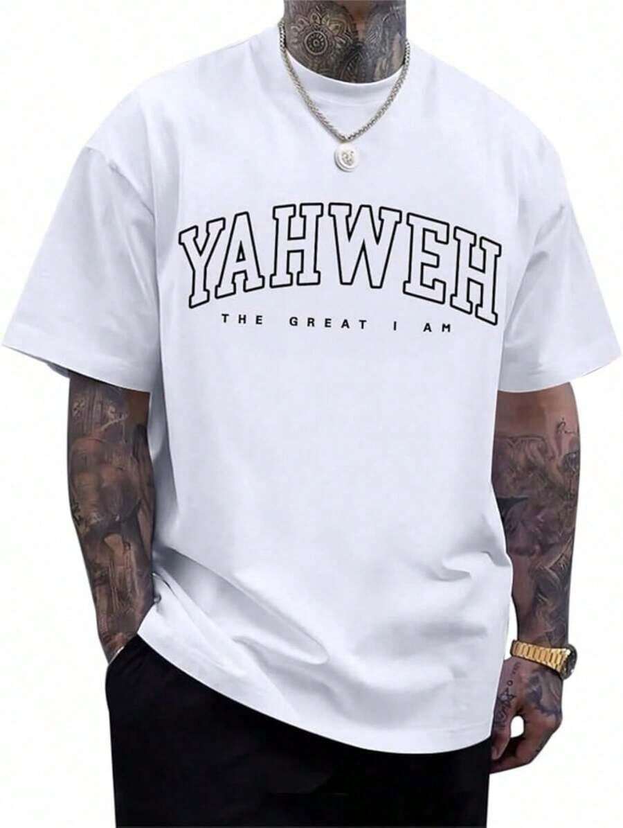 Graphic Hoodies Cotton Tee Oversize Plus Size Men's S To 5XL,Graphic Hoodies Cotton Tee Oversize Plus Size Men's S To 5XL,Christian Jesus Shirts Men Religious God Yahweh Faith Shirt Bible Verse Vintage Oversized Graphic Tees Cotton Top In White,All-Season Casual Wear Gym, Outdoor & Parties -,Summer Tee,Summer Tee FCH6 - trắng - Xem 1