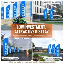 Enhanced Feather Flag Pole Kit - 2 Pack Swooper Flag Poles, 12.7 Ft Tall For Outdoor Business Advertising, Includes Ground Stakes & Carrying Bag (Flags Not Included)