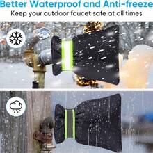 Fundas para grifos de exterior para invierno - Pro 6.7" An x 8.3" Al Fundas aislantes para grifos de agua de exterior para protección contra congelación, aislamiento de tuberías, reutilizables, impermeables, color negro