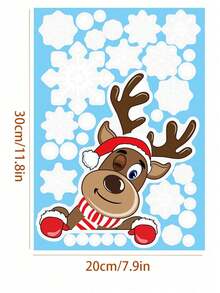 Weihnachtsdekoration Schneeflocken Aufkleber, Weihnachtsmann, Rentier, Schneemann statische Fensteraufkleber