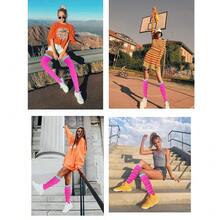 V28 Long Leg Warmer, Women's Men 80s Party Ribbed Knit Dance Sports{"Color_name":"Hole71-Mixa"} - 多色8 - 查看 6