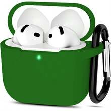 Silicone Protective Earphone Case For AirPds 1,2,3,4 And AirPd Pro 1,2,3 Shockproof Protective Cover With Keychain - Green - View 1