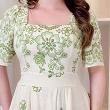 Floral Dress, All-Over Print, Print With Special Effect, Ruffle Detail, Wedding Dress. - 淺綠色 - 查看 2