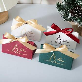 5/10/20pcs Christmas Gift Packaging Box Candy Box Apples Chocolate Mousse Cake Dessert Box Home Decoration Festival Supplies