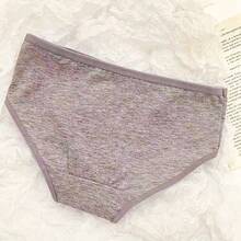 Set de 3 bragas deportivas triangulares básicas y cómodas, transpirables, de unicolor y con estampado de letras para adolescentes - Negro - Ver 2