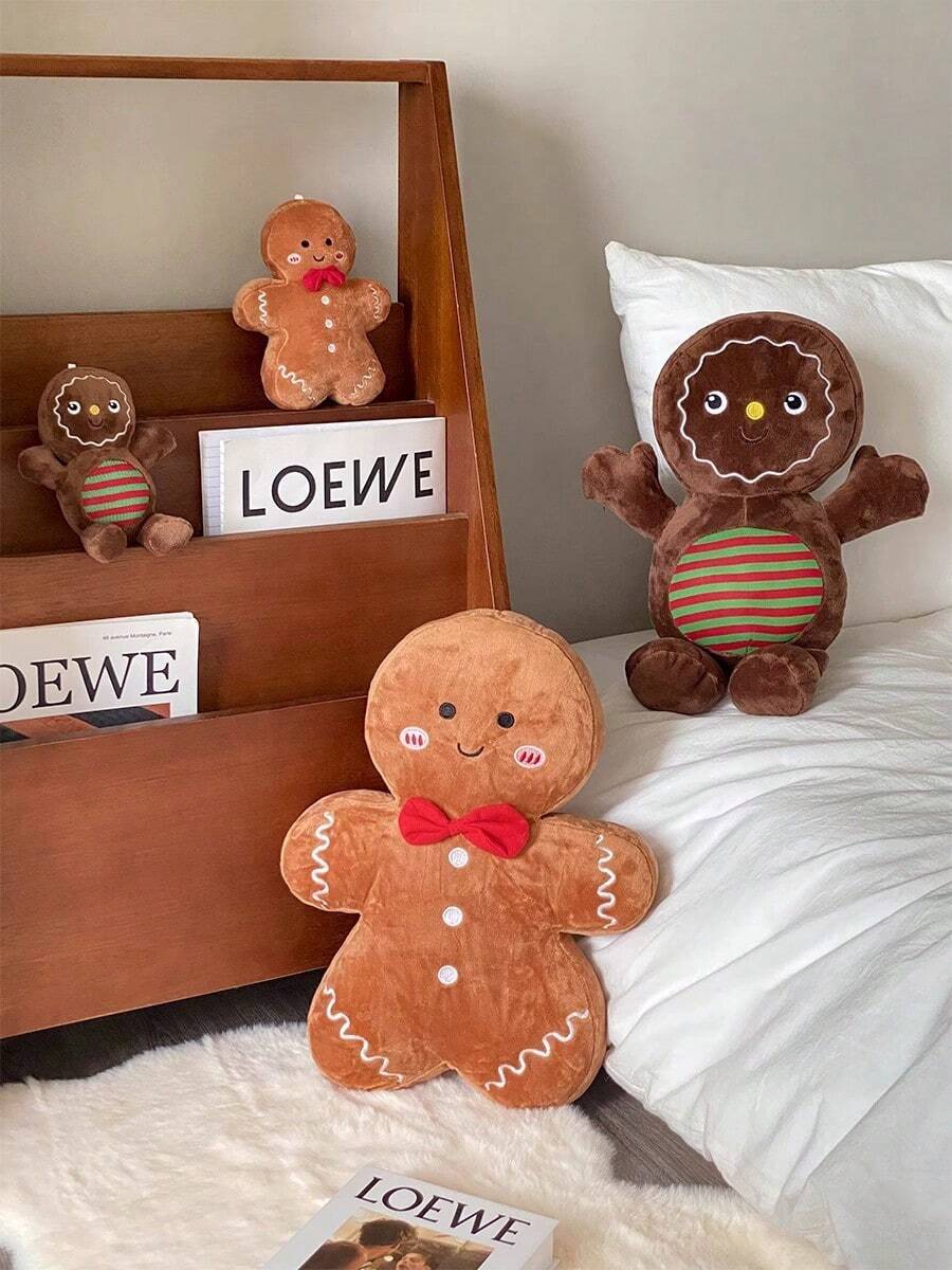 Novo Boneco de Natal Homem de Gengibre Chaveiro de Pelúcia Boneco de Pelúcia Decoração de Festa Árvore de Natal Almofada Presente Surpresa de Ano Novo para Namorado e Namorada Presente de Natal - Multicolorido - Visão 1