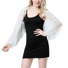 Women's Summer Bolero Shrug Long Sleeve Shawl Cropped Cardigans For Wedding Bride Dresses{"Size_name":"OneSize","Color_name":"White"} - White - View 1