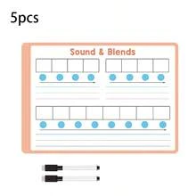 hoojojo 5/10 Placas de Aprendizado de Pinyin, Cartões Dupla Face Apagáveis, Atividade de Prática de Mistura de Sons, Materiais de Aprendizado de Inglês, Quadros Brancos Interativos, Ferramentas Educacionais Domésticas, Materiais Didáticos Recomendados por Professores, Presentes de Papelaria Criativa, Itens Essenciais de Volta às Aulas, Adequado para Famílias, Salas de Aula e Festas