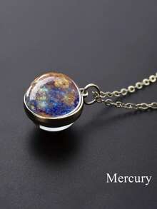 1 Stück Mars & Erde Anhänger Halskette, einzigartiges Geschenkidee für Frauen, Paare, Freunde und Familie