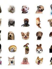 50 pegatinas de expresiones de perros famosos en Internet .sticker.Tesoro de juguete - Multicolor - Ver 4