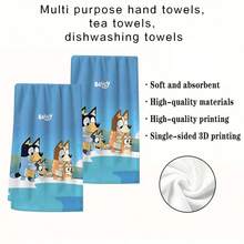 [Bluey Towel Set] 2/4/6/8/10/12pcs Christmas Towel Set - Holiday Decor, Bathroom And Kitchen Towels, Bluey Printed Pattern - Super Soft & Microfiber Fabric, Suitable For Christmas Party Decor, Gifts, Home Use - Quick Dry & Easy Care, Christmas Blue Theme, Fabric, Daily Decor, Home Decor, Christmas Kitchen Towels Shower Towels For Beaty Salon, Hotel Sports,Home Essentials, Towel, Skin Care