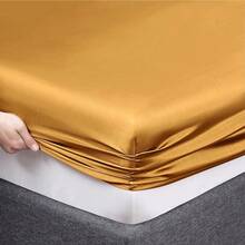 Silky Soft Pink Twin XL Satin Bed Sheets Set, 1 Deep Pocket Fitted Sheet + 1 Flat Sheet + 1 Pillowcase,  In 2025 - 黃金 - 查看 6