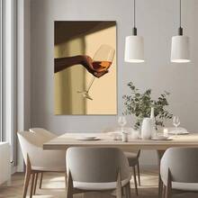1pc Solid Wood Frame Woman Drinking Wine Poster Canvas, Woman Wall Art, Abstract Art, African American 2 Theme Canvas Posters & Prints, Large Canvas Wall Art, 2D Flat, Easy Hang Tabletop Or Wall Display, For Halloween, ChristmasGifts, Bedroom, Living Room, Decoration Ready To Hang - Nhiều màu - Xem 3