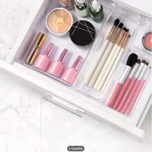 1/7/16/25 مجموعة صناديق تنظيم الرف الشفافة من البلاستيك - صناديق تخزين متعددة الوظائف بأربعة أحجام، مناسبة للمكتب والمكتب وتنظيم الرف، مصنوعة من مادة البولي بروبيلين المتينة، مثالية للاستخدام المنزلي والمكتبي، صناديق تنظيم درج المكتب | صناديق بلاستيكية شفافة | بلاستيك متين، صناديق تنظيم درج المكتب، صناديق تخزين المكتب