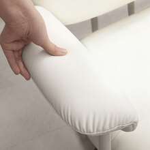 Reclining Office Chair, Upholstered Desk Chair, Height Adjustable Swivel Chair With Footrest, Load Capacity Up To 120 Kg, Faux Leather, For Office, Study, White - White - View 5