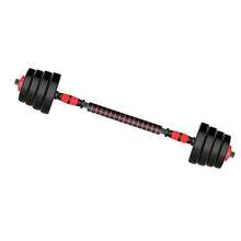 COSHANO Mancuernas Pesas De Disco 7.5kg + 7.5kg 15kg Total Con Barra Fitness Musculación Gimnasio Plásticas 2 en 1 - Negro - Ver 2