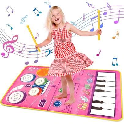 Tapete Musical para Niños, Tapete de Piano Alfombrilla Teclados de Piso Plegable Manta de Musicale Electrónico de Baile, Juguete Didactico Regalo