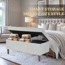 Home Decor | Tufted Ainsley Button Storage Ottoman Bench With Hinged Lid | Ottoman Bench With Storage For Living Room &