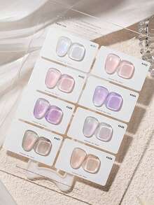 NAI SHI Nail Polish 12ML Capacity, 2025 Autumn And Winter Season, New Year New Gift, Sparkling Galaxy Crushed Diamond Rose Red, Night Cream Autumn Purple Gold Crystal Cat Eye Gel Nail Polish. Suitable For All Seasons, Translucent Cat Eye Magnetic Nail Beauty. - Multicolor - View 29