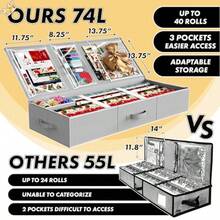 Simple Houseware Wrapping Paper Storage Organiser Grey