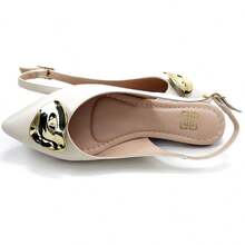 Women's Flat Slingback Sandal Comfortable Everyday Social Shoe - 米色 - 查看 4