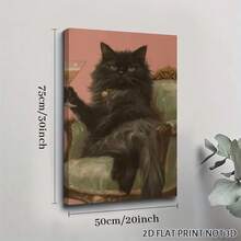2D Flat, Posters & Prints 1pc Black Cat Framed Wall Art - Canvas Prints Poster , Ideal For Home, Office Wall Decor, Family Gift, Living Room Bedroom Wall Decor For Halloween, Halloween Decor - 彩色 - 查看 9