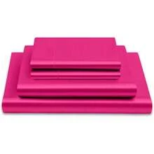 Silky Soft Pink Twin XL Satin Bed Sheets Set, 1 Deep Pocket Fitted Sheet + 1 Flat Sheet + 1 Pillowcase,  In 2025 - 玫紅色 - 查看 3