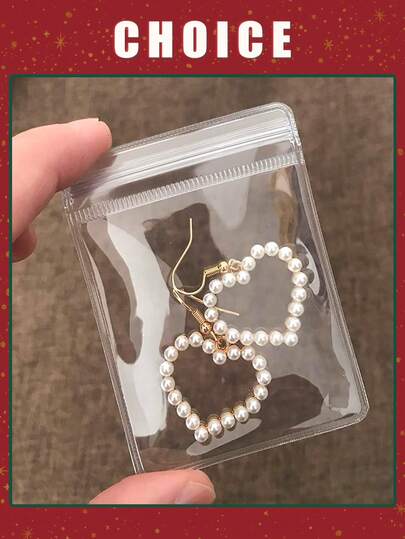 20pcs Transparent PVC Jewelry Bags, Plastic Jewelry Storage Bags, Clear Ring Earring Packaging Anti-Oxidation Bags With Small Zipper Locks, 3 Sizes (Transparent) 20/10/1pcs
