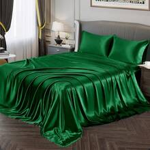 Silky Soft Pink Twin XL Satin Bed Sheets Set, 1 Deep Pocket Fitted Sheet + 1 Flat Sheet + 1 Pillowcase,  In 2025 - 綠色 - 查看 8