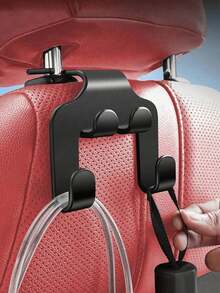 2pcs Hidden Multi-Functional Portable Vehicle Car Hook Creative Powerful Car Hook Inside Car Rear Seat Hidden Umbrella Storage Built-In Hook Hidden Chair Back Hook Car Creative Small Hook (Black) Car - Black - View 2